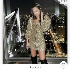 Zara gold sequin dress
